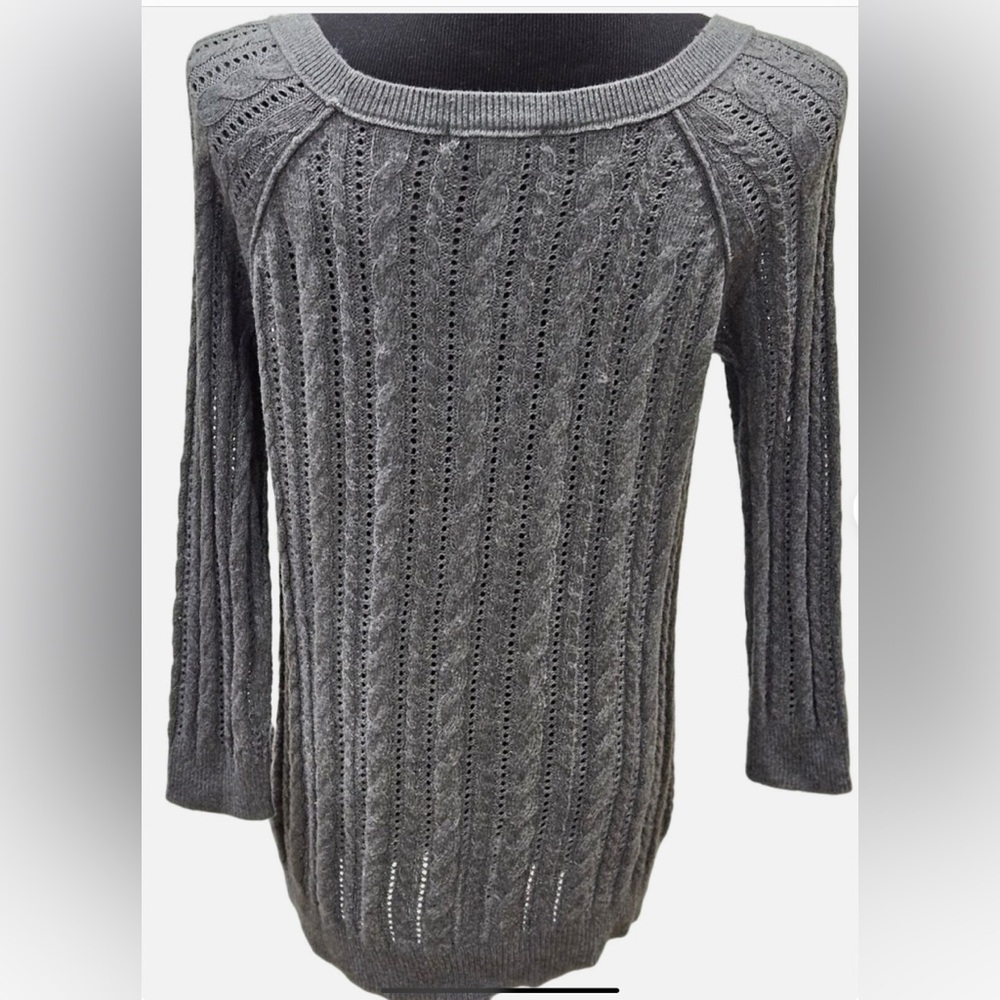American Eagle Outfitters Charcoal Knit Crewneck Sweater